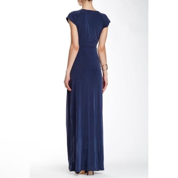 The Jetset Diaries Novella Cap-Sleeve Ruched Maxi Dress Sz  L  Cobalt Blue NEW - Picture 2 of 16